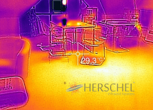 Thermal image of Herschel Infrared heating effect